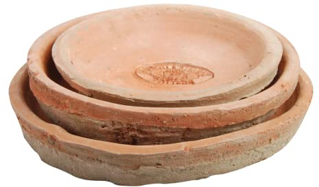 degawo 3er Satz Set Untersetzer rund Aged Terracotta Blumen Pflanzen Natur Garten braun