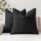 MIULEE Kissenbezug Kissenhülle Dekokissen Leinen Baumwolle Dekorative Kissenbezüge Waschbar Sofakissen mit Verstecktem Reißverschluss für Wohnzimmer Schlafzimmer Sofa 2er Set 45x45 cm Schwarz