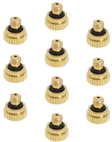 SG Store 10 Stück Messing-Nebeldüse 0,2 mm Niederdruck-Zerstäubungsdüse 0,2 mm Messing-Sprühdüse für Gewächshaus-Landschaftsbefeuchtung Staubkontrolle