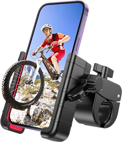 COMBLU Support de téléphone pour vélo, moto - Pour scooter électrique, montagne, moto tout-terrain et moto - Rotation à 360° - Convient pour iPhone et smartphones Android de 4,5 à 7