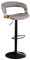 Riess Ambiente Retro Barhocker Manhattan grau Strukturstoff Massivholz mit Lehne drehbar höhenverstellbar Barstuhl Tresenstuhl Tresenhocker Küchenstuhl