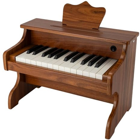 Hanmorfarbi Kinderklavier Aus Holz, 25 Tasten Kinderklavier FüR AnfäNger, Kleinkind-Klavierspielzeug Mit NotenstäNder (Geeignet FüR Kinder Unter 5 Jahren) - Kaufen Sie Ihre Eigenen Batterien
