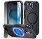 Lanhiem Magnetic Case for iPhone 15 with Privacy Screen Protector, Kickstand Case - Military Grade Shockproof Protective Phone Cover Compatible with MagSafe (Black)