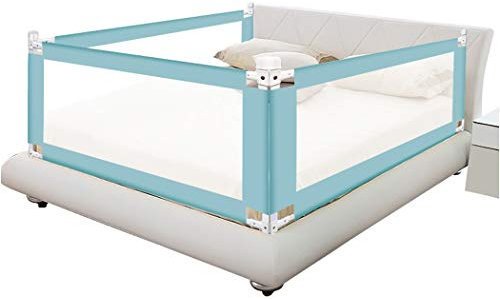 GODFSAHG Faltbares Bettgitter, bruchsicherer Zaun, Leitplanke für Kinderbetten, vertikaler Lift, 5-Gang-Lift (Farbe: Grün, Größe: 150 cm - 1 Stück)