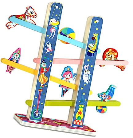 VICASKY Frühes Lernspielzeug Schiebeauto Spielzeug Rotierende Schienen Robustes Pädagogisches Babyautospielzeug Für Jungen Und Mädchen