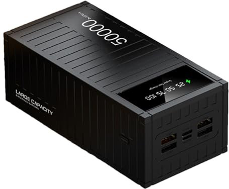 Tragbare Ladebank – 66-W-Schnelllade-Powerbank mit 50.000 mAh Kapazität | Multifunktionale Energiebank mit LED-Anzeige für Telefone, Laptops, Outdoor-Camping, Wandern und Reiseutensilien
