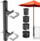 Dolibest Sonnenschirmhalter Balkongeländer, Terrassenschirm Rohrklemme Verstellbar Ampelschirm Klammer Platzsparend Ständer Halterung 3 Reduzierhülse für 3-5cm Stangen, bis 10.6x10.4cm Deckgeländer