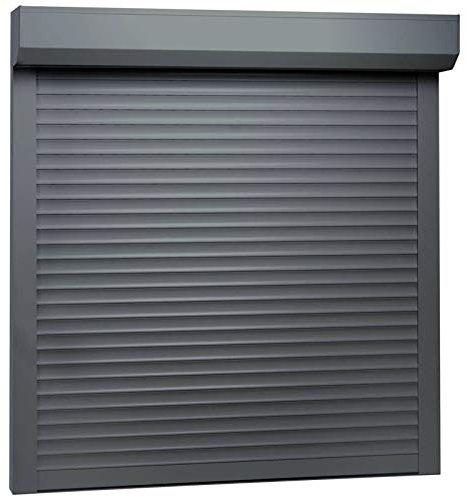 Tenda a rullo oscurante, 100 x 100 cm, termica, color antracite, per casa e ufficio, design sicuro per i bambini, con protezione UV e tapparella avvolgibile in alluminio facile da montare