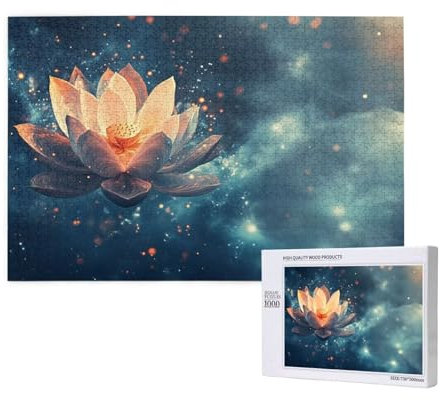 Lotus Puzzle 1500 Teile Erwachsene, Sternenhimmel Puzzle Design für Erwachsene und Kinder ab 5 Jahren, Farbe Puzzel mit Geschenkbox Verpackung for Zimmer Deko Wohnzimmer, Geschenke für Frauen -4985