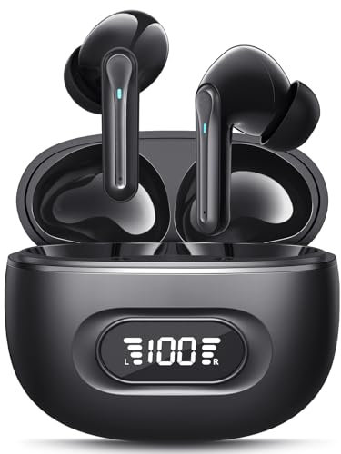 Ciciloud Ecouteurs Bluetooth sans Fil, Casque Bluetooth 5.3,Ecouteurs Hi-FI Son Stéréo, avec 4 ENC Réduction Antibruit Mic, IPX7 Étanche oreillette