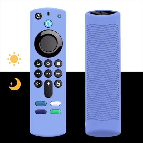 Custodia di ricambio in silicone per telecomando di terza generazione/4K/HD Streaming, antiscivolo, lavabile, custodia protettiva per telecomando con cordino, colore: azzurro cielo