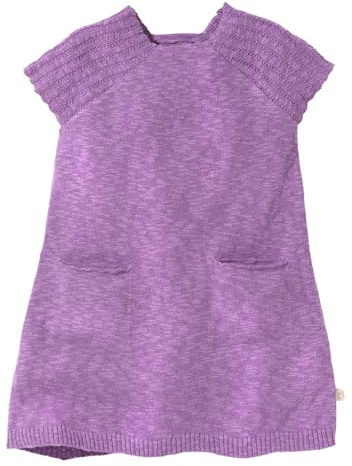Disana LEINEN-Strickkleid Mädchen-Sommer-Kleid | Bio-Baumwolle kühlendes Bio-Leinen | Frühjahr Sommer | Knielang | Baby Kleinkind Kind | Made in Germany | GOTS IVN Zertifiziert