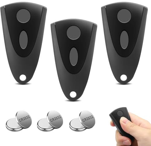 Garagentoröffner Fernbedienung kompatibel mit Novoferm Novotron Handsender 502 MAX43-2, Novotron 512 MIX43-2, 433,92 MHz – Ersatz Fernbedienung für Garagentoröffner (Schwarz-3PCS)