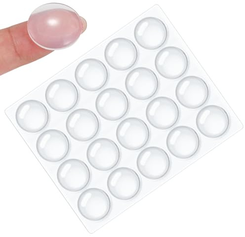 20 Stück Runde Selbstklebende Puffer 20×4 mm, Silikon Gummi Türstopper | Als Türanschlagdämpfer, WC Deckel Puffer & Antirutsch Gumminoppen für Schränke, Türen und Glasplatten