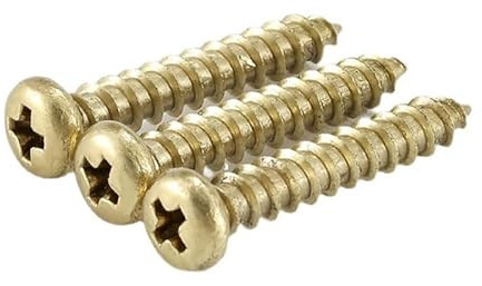 MOOPW Latón Cruz Cabeza redonda Autorroscantes Tornillos para madera