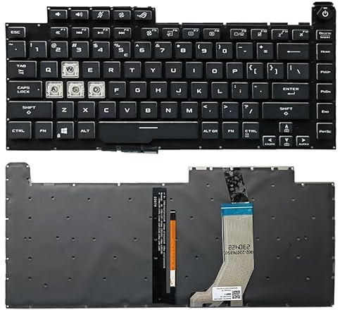 QWCOZSY RU/SP/FR/US Englisch Tastatur für ASUS ROG Strix Scar III G512 L 3 Plus G531G GL531 G531GV G531 S5D G531GT G531GU US blau(Brown)