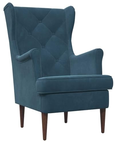 vidaXL Sessel Blau Samt, Eleganter Sessel, moderner Samtstuhl, stilvolle Gemütlichkeit fürs Wohnzimmer, vielseitiger Sitzplatz