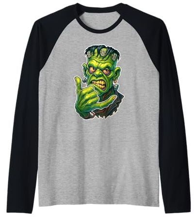 Frankenstein Monster Cool Zombie Shaka Manche Raglan