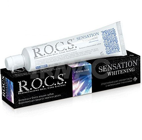 R.O.C.SSensation Whitening Zahnpasta, 74 ml, fluoridfrei.