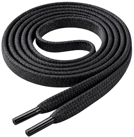 Di Ficchiano Lacets de qualité plats - environ 7,0 mm de large - en 100% coton, indéchirable, 16 couleurs, longueur de 45 à 200 cm