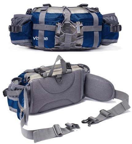 VISCNE Outdoor Fanny Pack Hiking Fishing Waist bag 2 Water Bottle Holder Lumbar Pack