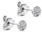 Orovi Ohrstecker Diamant Ohrringe Set,Damen Weißgold Ohrstecker 9 Karat (375) Brillanten 0.05crt
