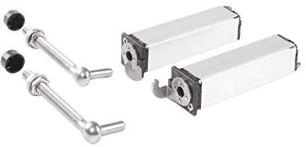 Paire de charnière à ressort pour portillon / tige filetée 130mm / profil carré 40 x 40 mm - LOCINOX -
