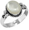 Jeweloporium 925 Silber Ringe für Frauen Größe 62(19.7) Weiß Natürlich Perlmutt mit Stein Kostüm Silber Ringe Freundschaftstag Geschenk Jahrgang Schmuck