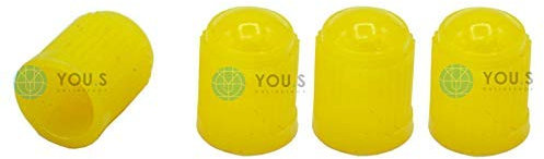 YOU.S Kunststoff Ventilkappen Gelb Ventil Kappen Abdeckung für Auto PKW LKW (4 Stück)