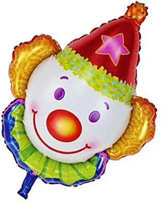 Oshhni Lustiger Jumbo Lächelnder Clown Gesicht Folienballon Weihnachten Kinder Party Dekoration - Rot