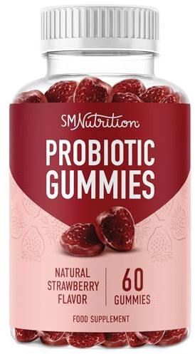 Adult Probiotic Gummies | 5 Billion CFU Adult Gummy Probiotics for Digestive Health & Immune Support* | Hardy Bacillus Subtilis Strain | Strawberry Flavor | Gluten-Free, Vegetarian | 60 Gummies