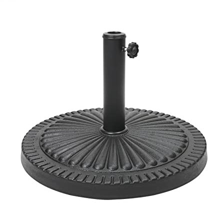 MyGraden Cast Iron Parasol Base - 14Kg Weatherproof Heavy Duty Indoor Lawn Decor With Adjustable Knob - Outdoor Poles Patio Sun Shade Umbrella Stand For Hiking & Camping