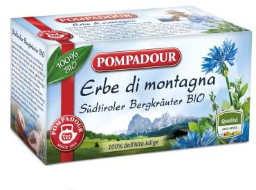 Pompadour 1913 Infuso Biologico alle Erbe di Montagna a Base di Melissa Limoncella - 1 x 20 Bustine di Tè (24 Grammi)