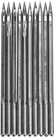 10 piezas aguja de reparación de zapatos de acero inoxidable agujas de coser a mano máquina de reparación de agujas para proyectos de bricolaje de cuero(SL-18)