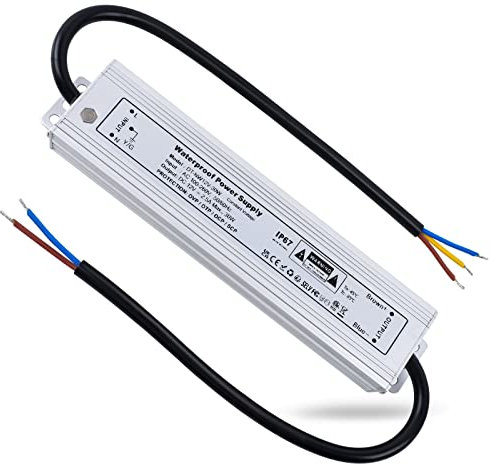 REYLAX LED Trafo 12V Wasserdicht 30W 2,5A Treiber Gleichstrom Netzteil IP67 Trafo 230V auf 12V LED Driver Konstantspannung Transformator Niedervolt Trafo Schaltnetzteil für Außen Led Streifen
