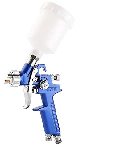 HVLP Pistola Rociadora,0.8mm Alimentación por Gravedad Pistola,con Taza de 125 ml de Boquilla Ajustable Conector,para Automoción, Pared, Rociado de Muebles