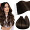 Ugeat Invisible Tape in Extensions 45 cm Balayage Braun Glatt Echthaar Tape in Extensions Echthaar Ombre Dunkelbraun zu Mittelbraun Haarverlängerung 50G für Frauen 20 Stück #2/6/2