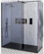 Milano Nero Black Corner Smoked Glass Frameless Shower Enclosure Graphite Tray - 1200mm x 800mm