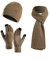 YULOONG Winter Beanie Mütze Schal Touchscreen Fahrhandschuhe Set für Herren Damen Rippstrick 3 in 1 Khaki