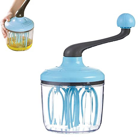 komsoup Batteur à œufs à manivelle - Batteur à Cuisine | Mélangeur à Main Manuel Grancapacité 1500 ML, Fouet à manivelle pour gâteau en Mousse Lait, Accessoires Cuisine