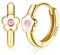 Milacolato Daisy Creolen Ohrringe Kinder Silber 925 Mädchen Hypoallergene 18K Vergoldet Kleiner Creolen Kinder Gold Gänseblümchen Huggie Ohrringe für Mädchen Damen