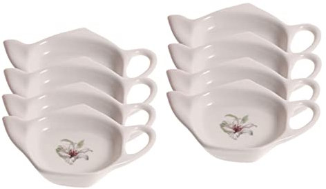 8 Pièces Soucoupe Sachet De Thé en Céramique, Porte-Sachet De Thé en Forme De Théière, Organisateur De Sachets De pour Cuisine, Salon, Bureau, Blanc