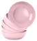 Juego de 6 Piezas de Vajilla Stilo en Plástico Duro Reutilizable e Irrompible para Fiestas y Eventos. Rosa (Plato Hondo 20 cm)