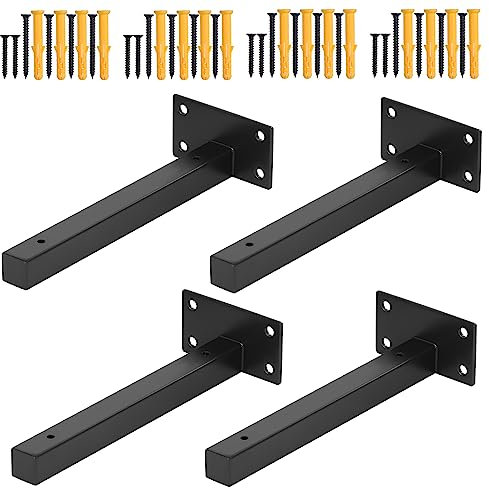 Fippy 4 Stück Regalträger Schwarz 20cm, Schwerlast Regalhalterung, Metall Regalträger für die Wandmontage