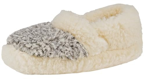 APREGGIO Unisex Hausschuhe Schafswolle mit Ledersohle Warme Flip-Flops | Warme Flip-Flops, Naturleder, atmungsaktiv, wärmeisolierend, weiches Futter, leichtgewichtige Konstruktion