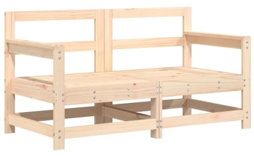 vidaXL Garten Ecksofa 2 STK., Modular Gartenmöbel, Sofa Lounge Sessel für Garten Terrasse Balkon, Gartensofa Gartensessel, Massivholz Kiefer