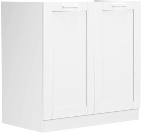 VCM Spülunterschrank | Maße ca. H. 82 x B. 80 x. T. 46 cm | Unterschrank mit Zwei Drehtüren im Landhaus Stil | Küchenmöbel – Colura
