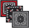 KRYMSON 3-teiliges Piraten-Bandana-Set, atmungsaktives lässiges Bandana aus reiner Baumwolle, Totenkopf-Schal, Unisex, Motorrad-Reitzubehör