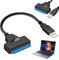 Disco rigido all'adattatore USB, da SATA al cavo USB da 9,06 pollici 6 Gbps 22 pin USB 2.0 per 2,5 pollici Drive HDD SSD esterno Adattatore USB con adattatore USB LED su Adattatore SATA per il deskto