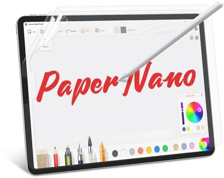 BERSEM 2 Pezzi Carta Pellicola Protettiva per iPad Pro 12.9 (2022/2021/2020/2018), Pellicola di Carta PET Opaca per Disegnare, Antiriflesso, Telaio di Facile Installazione